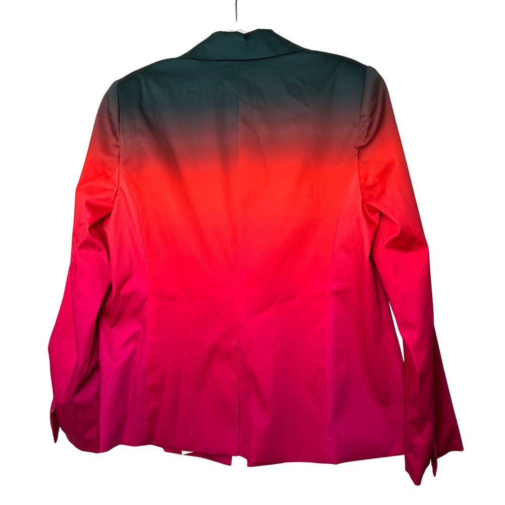 Trina Turk Ryka Blazer Size 14 Ombre‎ Green Pink Red Career Party Statement READ - Picture 3 of 12